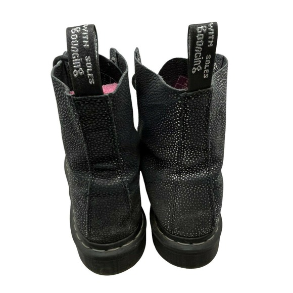 Dr. Martens Womens Pascal Black Gunmetal Speckles Lace Up Casual Combat Boots 8 - Picture 4 of 10